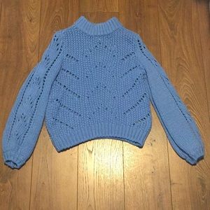 Blue Cable Knit Sweater